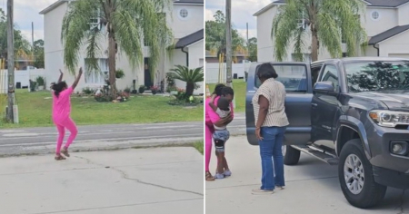 Cubana cumple el sueño de tener casa propia en EE.UU. y emociona al reunir a su hijo y su madre en ella