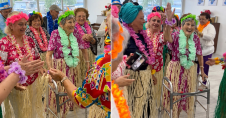 ¡Con más de 95 años! Abuelitas se lucen bailando reparto al ritmo de "Un Tin" de Payaso x Ley en centro de mayores