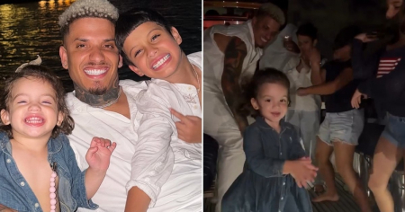 Mía, hija de Bebeshito y Rachel, se roba el show bailando reparto de su papá en pleno 4 de julio