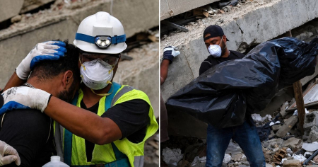 Sin la ayuda del gobierno: Padre venezolano saca de los escombros el cuerpo de su hija