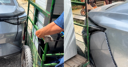 Triciclo de vecino choca auto de turismo rentado por cubana de visita en Cienfuegos: "Un momento un poco tenso"