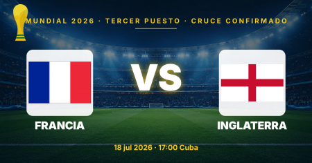 Cruce confirmado: Francia vs. Inglaterra en el tercer puesto del Mundial 2026