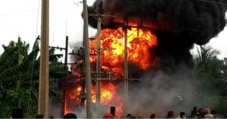Incendio en subestación eléctrica de Alquízar deja sin luz a cerca de 7 mil personas en Artemisa