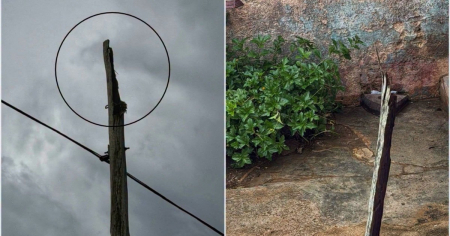 Un rayo impacta poste de madera en Güira de Melena durante fuertes tormentas