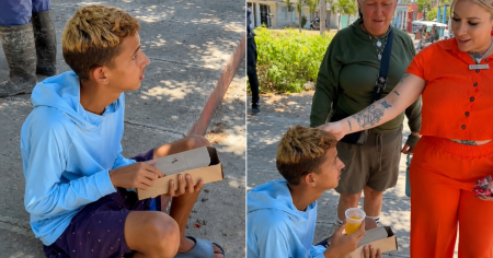 Esto rompe el corazón: Joven le regalan comida en calle de Cuba y prefiere guardársela a sus abuelos