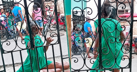¡Hasta el piso sin miedo! Vecina lo da todo bailando en plena acera de una calle de Cuba y se va viral