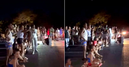 Vecinos de El Fanguito cierran la Avenida 23 de La Habana tras más de 48 horas sin luz, agua ni gas