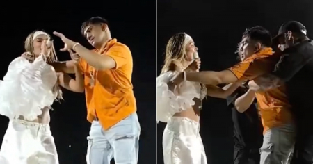 Se aferró a toda costa: El tenso momento que vivió Karol G con un fanático en pleno concierto en Toronto