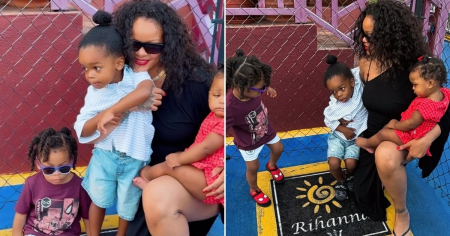 Rihanna lleva a sus tres hijos a la calle donde creció en Barbados: «¡Qué surrealista es la vida!»