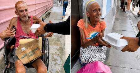 Cubana y su familia salen a repartir comida a los más necesitados por las calles de Cuba y así reaccionaron