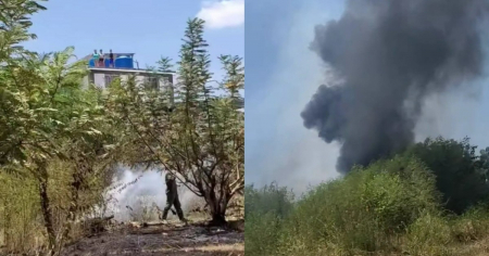 Bomberos sofocan incendio en área descampada de Ampliación de Terrazas, Santiago de Cuba