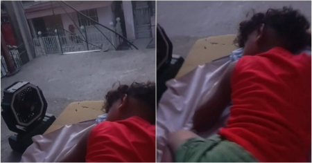 Madre cubana muestra a su niño durmiendo en el suelo: «Cuando debía descansar, quitaron la luz»