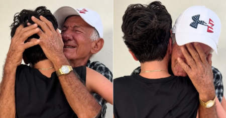 Se reencuentra con su abuelo en Cuba tras tres años sin verse y el momento hace llorar a todos