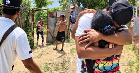 Después de ocho años separados: cubano sorprende a su madre en Cuba y el abrazo emociona a miles