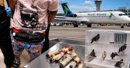 Detienen en el aeropuerto de Miami a un cubano que llegó de La Habana con 10 pájaros vivos ocultos en la ropa interior