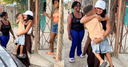 Cubana vuelve a abrazar a su niño después de cuatro años: así fue el emotivo reencuentro