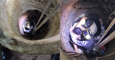 Bomberos rescatan a una mujer atrapada a más de cinco metros en un pozo en Holguín