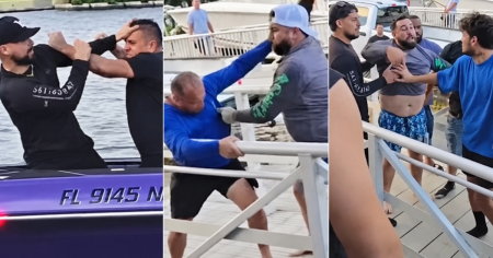 «¡Yo soy un tanque!»: Pelea multitudinaria en un embarcadero del sur de Florida se vuelve viral