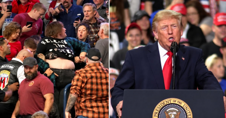 «Tiene que ponerse a dieta»: Trump se burla de manifestante agredida durante acto en Ohio