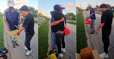 Tricampeón olímpico cubano Félix Savón es captado en un basurero buscando comida y Limay Blanco acude en su ayuda