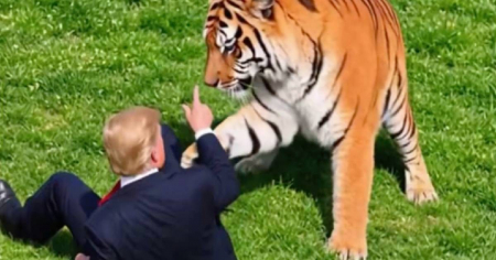 Trump recrea con inteligencia artificial el ataque mortal de un tigre a un joven en Inglaterra y desata polémica