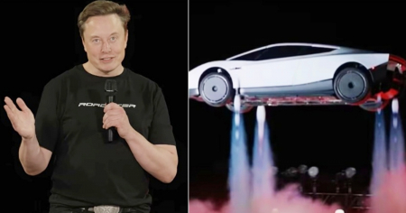Elon Musk presenta el auto «volador» de Tesla: acrobacias en el aire y aceleración de cohete