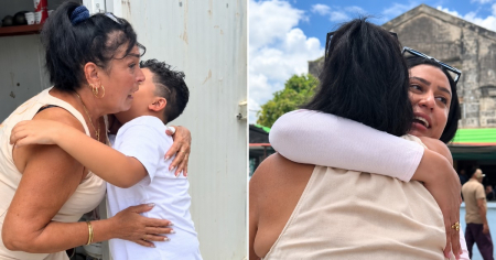 ¡No sabía que venían! Cubana regresa a la isla después de 3 años y sorprende a su madre con su nieto