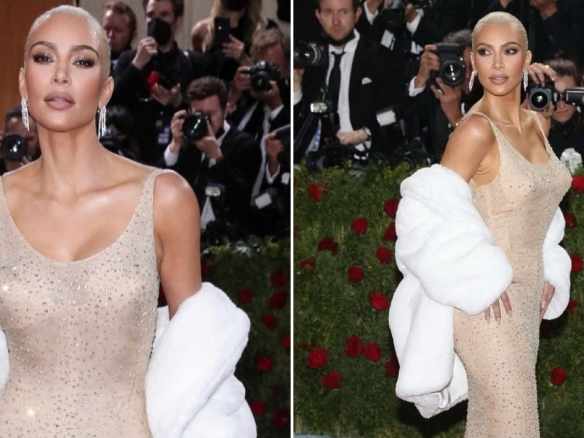 Acusan a Kim Kardashian de dañar el vestido de Marilyn Monroe: Las fotos  del antes y después de la Gala MET, image size:1200x900