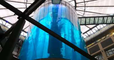Revienta en Berlín el AquaDom, el mayor acuario cilíndrico del mundo
