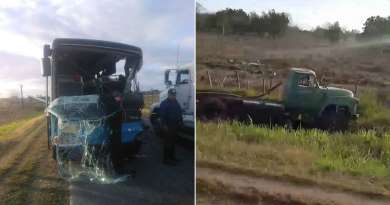 Cuatro lesionados en aparatoso choque entre ómnibus Yutong y camión en Sancti Spíritus