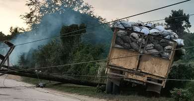 Carreta de tractor cargada de carbón derriba poste y deja sin electricidad a pueblo de Las Tunas