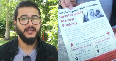 Estudiante cubano de la FIU alerta de reunión de grupo marxistas en esa universidad de Florida