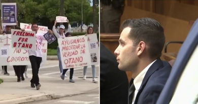 Familiares de expolicía acusado de golpear a homeless cubano protestan en Miami