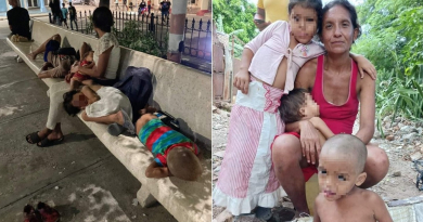 Cubanos se movilizan para ayudar a familia con tres niños que duermen en parque de Holguín