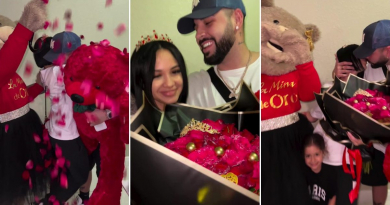 Tras romántica pedida de mano, El Charly sorprende a su novia con peluches y flores por su cumpleaños