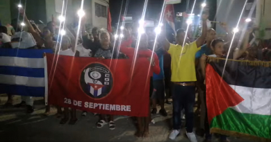 Cederistas de La Habana cantan "somos Palestina"