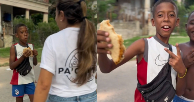 Cubana de Miami reparte pizzas a niños en calles de La Habana