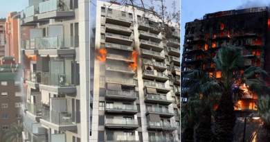 Así comenzó el incendio que calcinó un edificio en menos de una hora en Valencia, España 