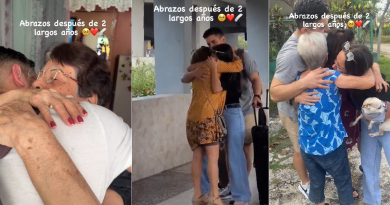 Emotivo reencuentro de pareja de jóvenes con su familia en Cuba tras dos años separados: "Alma llena"