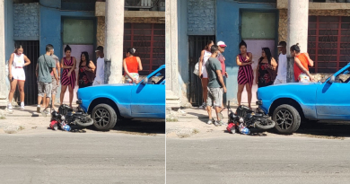 Un lesionado en accidente de tránsito entre moto eléctrica y auto en La Habana