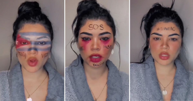Impresionante maquillaje de una joven por la libertad de Cuba