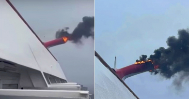 Incendio en chimenea de crucero de Carnival Freedom 