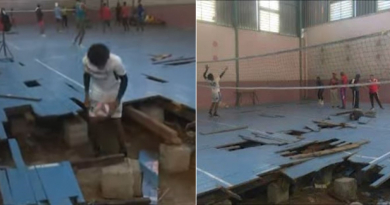 Voleibolistas cubanos entrenan en tabloncillo lleno de huecos en Cienfuegos: "Parece la Franja de Gaza"