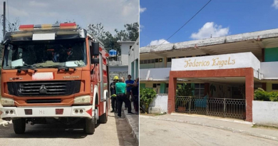 Bomberos de Cuba actualizan situación del escape de gas en escuela de Sancti Spíritus