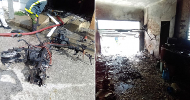 Fallo en moto eléctrica provoca incendio en una casa en Villa Clara