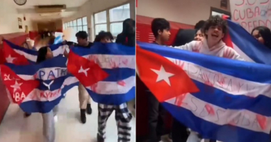 Estudiantes se manifiestan por la libertad de Cuba en escuela de Estados Unidos