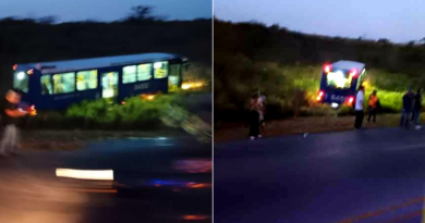 Ómnibus se sale de la carretera tras explotar una de sus gomas en La Habana