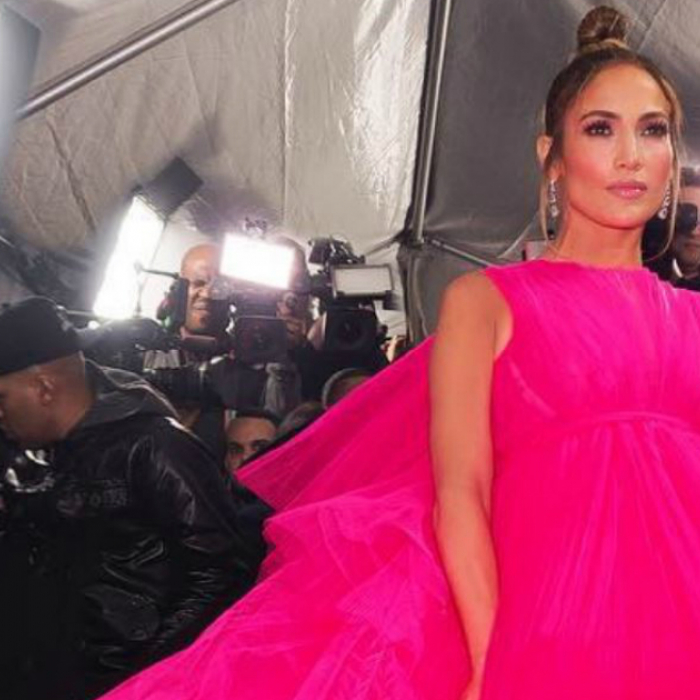 strapless open back dress Jennifer Lopez Pink Chiffon Strapless Celebrity Dress Movie Film Maid
