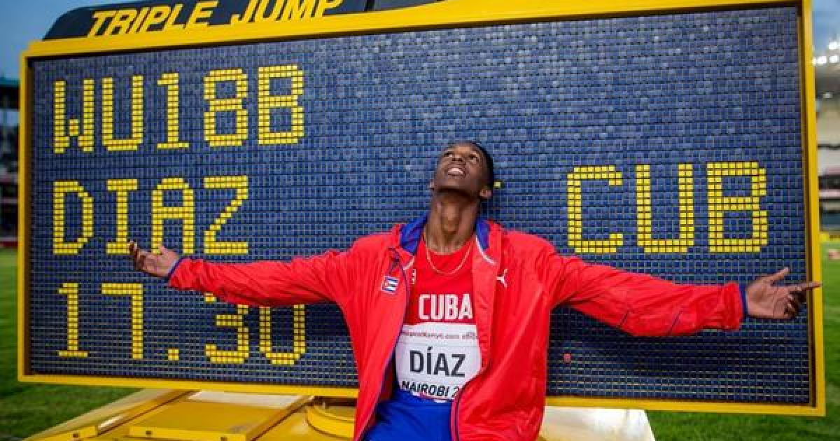 Jordan Díaz triplista cubano © IAAF