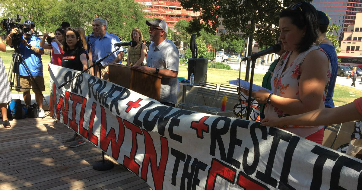 Protesta en Austin, Texas, este viernes. © GrassrootsLeadership ‏ / Twitter